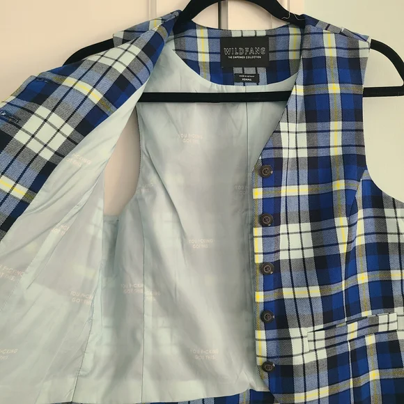 Wildfang Plaid Vest And Pants Suit, XS - Picture 11 of 11